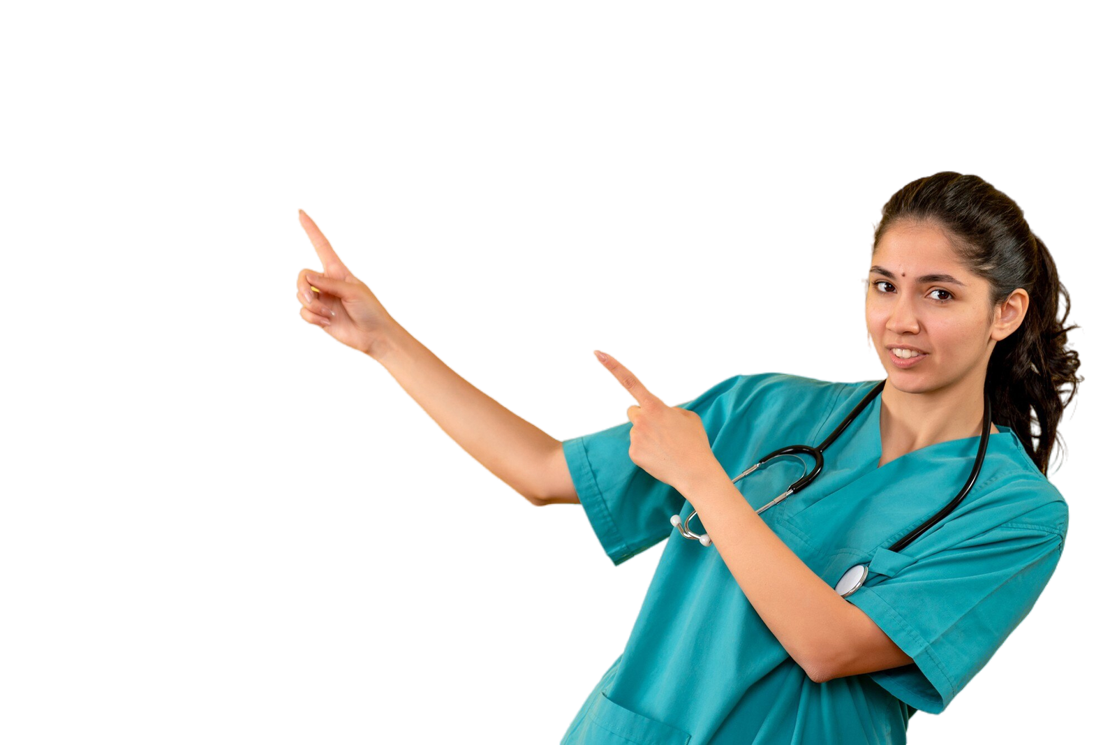 front-view-young-female-doctor-pointing-left-yellow-wall.png