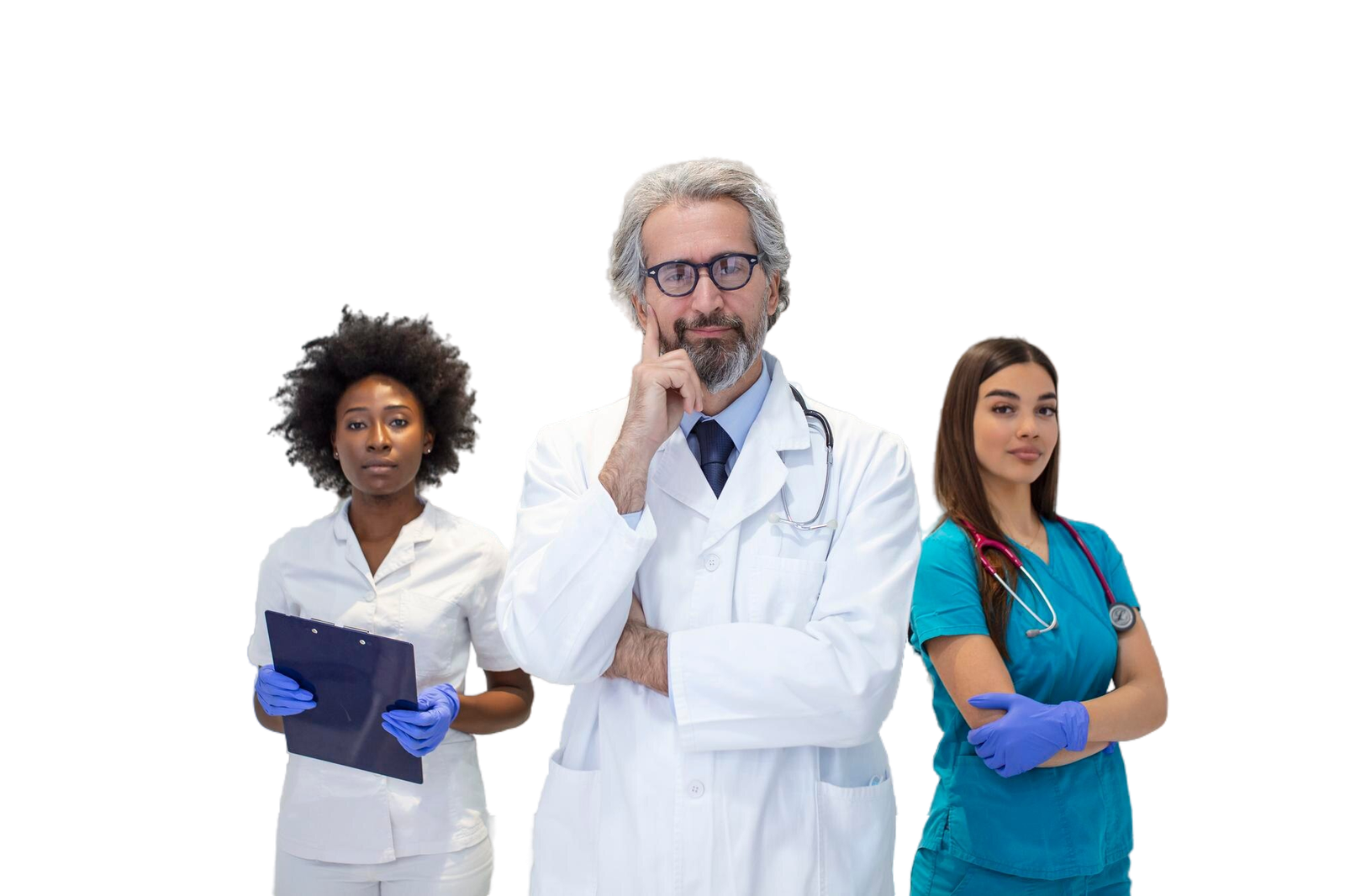 multiethnic-group-three-doctors-nurses-standing-hospital-corridor-wearing-scrubs-coats-team-healthcare-workers-are-staring-camera-smiling.png